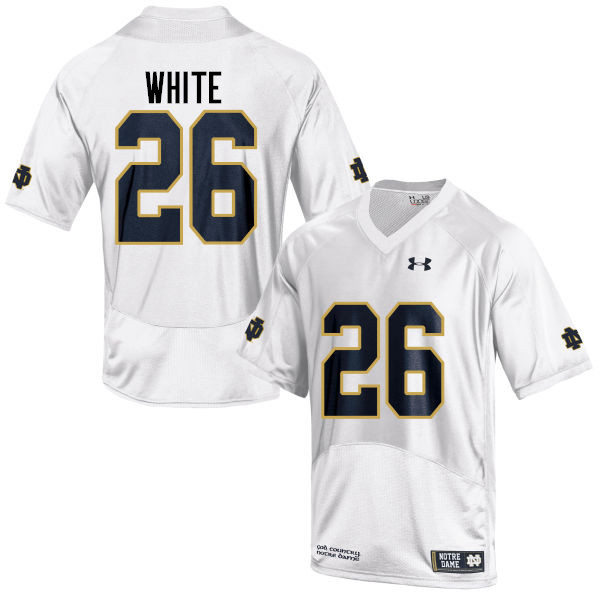 Men's NCAA Notre Dame Fighting Irish #26 Ashton White Stitched College Under Armour Authentic White Football Jersey KG10C88GB